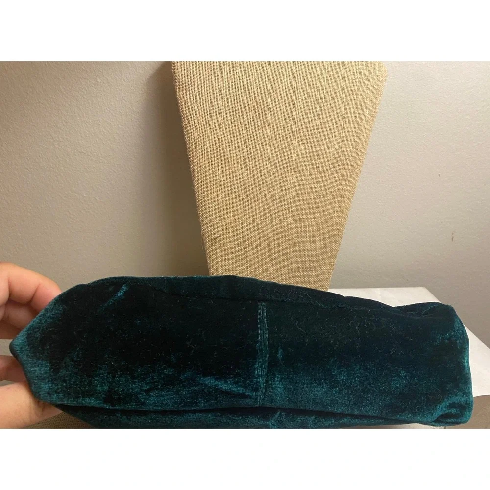 green velvet asis purse - roll top clutch bag.